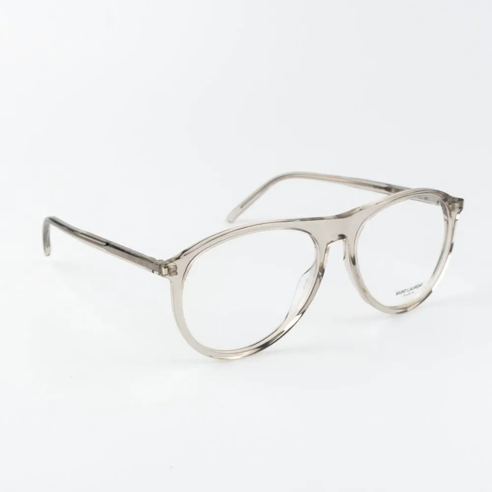 Saint Laurent Women Eyeglasses Transparent Beige Pilot SL667OPT 003 BRAND NEW